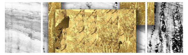Obraz - Złote kwadraty N⁰1 (170x50 cm)