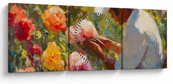 Obraz - Ogrodnik (z zegarem) (90x30 cm)