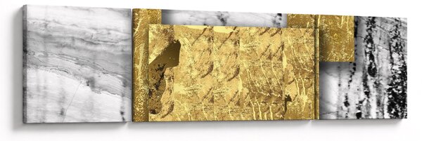 Obraz - Złote kwadraty N⁰1 (170x50 cm)
