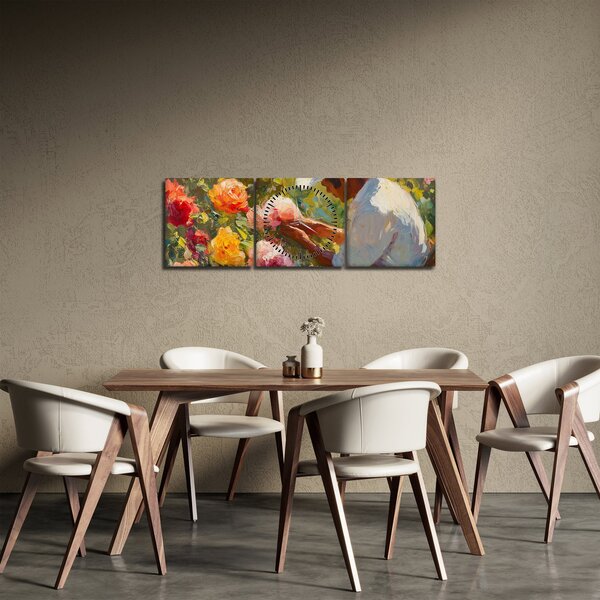 Obraz - Ogrodnik (z zegarem) (90x30 cm)