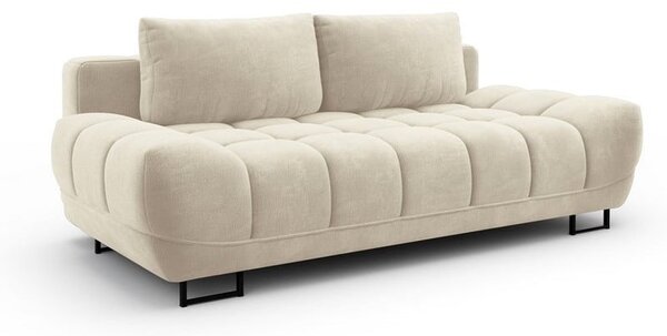 Beżowa 3-osobowa sofa rozkładana z aksamitnym obiciem Windsor & Co Sofas Cirrus