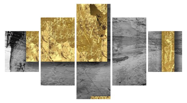 Obraz - Złote kwadraty N⁰2 (125x70 cm)