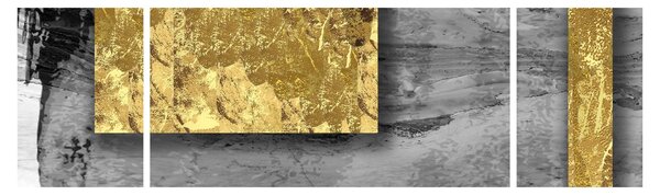 Obraz - Złote kwadraty N⁰2 (170x50 cm)