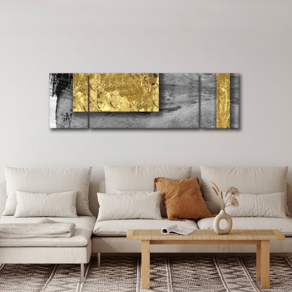 Obraz - Złote kwadraty N⁰2 (170x50 cm)