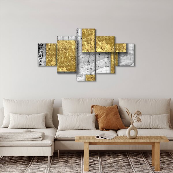 Obraz - Złote kwadraty N⁰3 (125x70 cm)