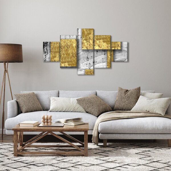 Obraz - Złote kwadraty N⁰3 (125x70 cm)