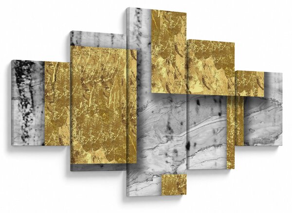 Obraz - Złote kwadraty N⁰3 (125x70 cm)