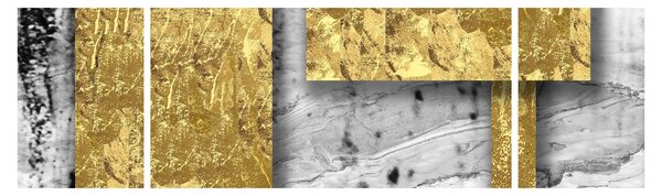 Obraz - Złote kwadraty N⁰3 (170x50 cm)