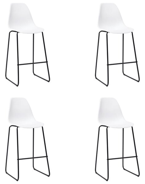Krzesła barowe, 4 szt., białe, plastik