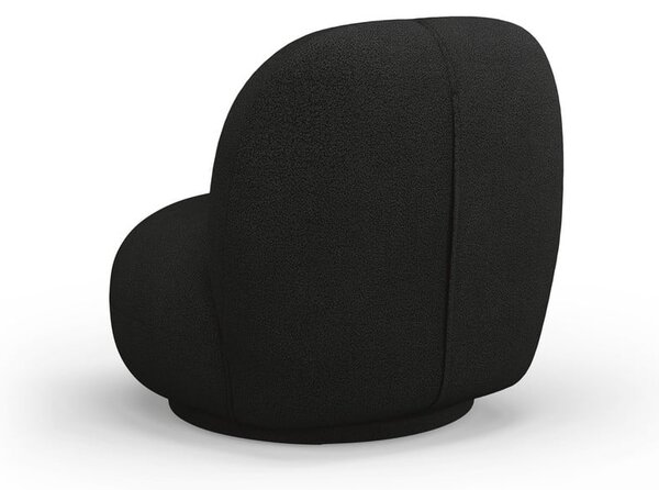 Czarny fotel z materiału bouclé Chuck – Micadoni Home