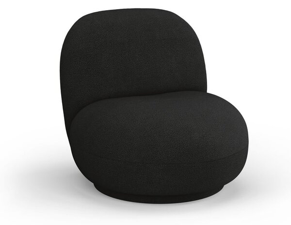Czarny fotel z materiału bouclé Chuck – Micadoni Home