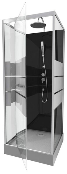 Kompletny prysznic MARWELL Kompletny prysznic Gotowy prysznic Dusy 70 x 70 x 225 cm - kompletny zestaw obejmuj?cy brodzik i armatur? - okr?g?y prysznic z wej?ciem od przodu