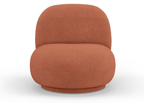 Ceglasty fotel z materiału bouclé Chuck – Micadoni Home