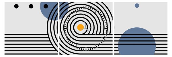 Obraz - Minimalistyczna abstrakcja N⁰1 (z zegarem) (90x30 cm)