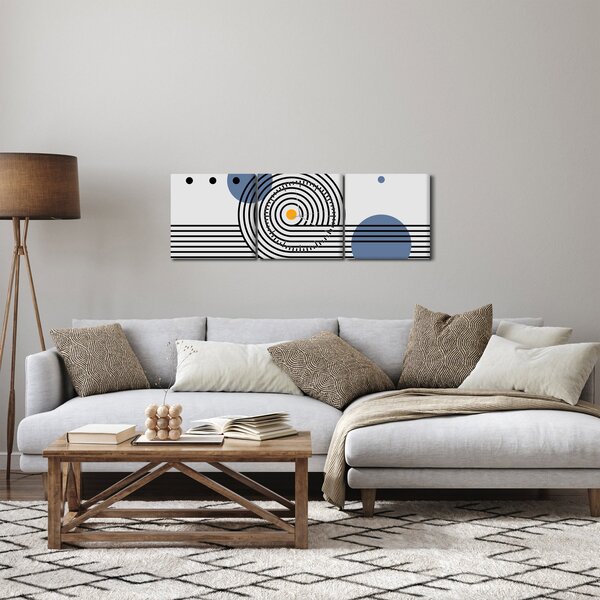 Obraz - Minimalistyczna abstrakcja N⁰1 (z zegarem) (90x30 cm)