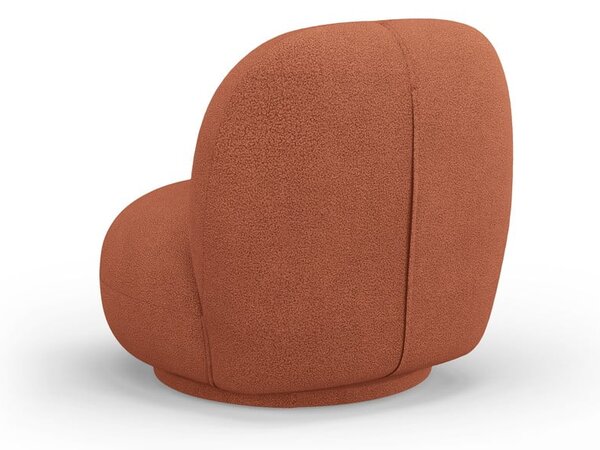 Ceglasty fotel z materiału bouclé Chuck – Micadoni Home