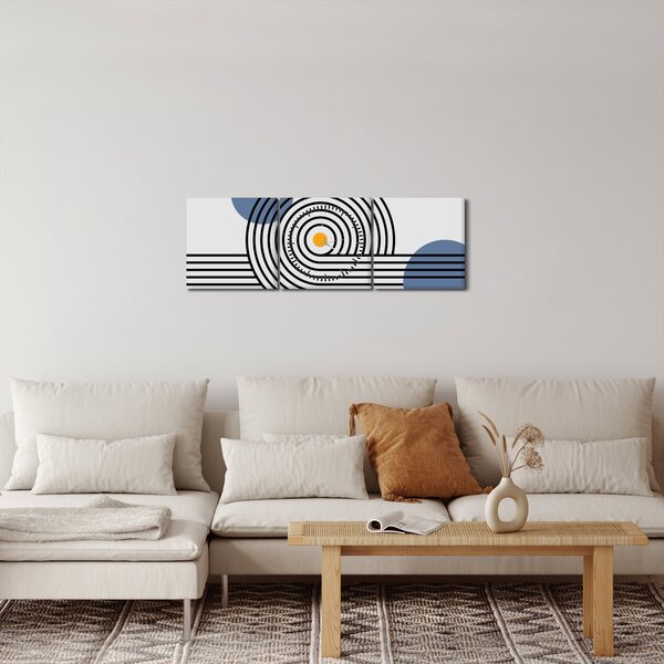 Obraz - Minimalistyczna abstrakcja N⁰1 (z zegarem) (90x30 cm)