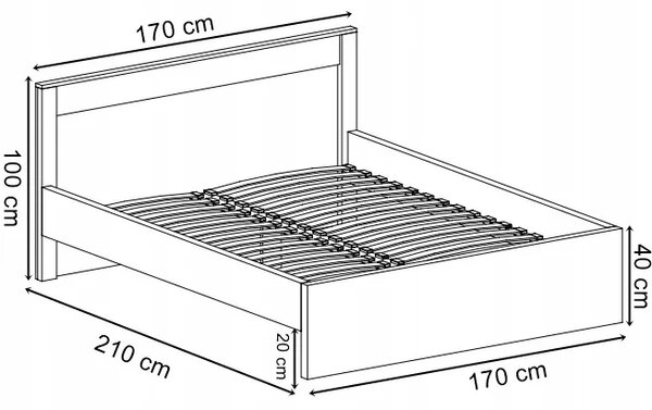 Podwójne łóżko 160x200 jesion jasny - Dagna 19X