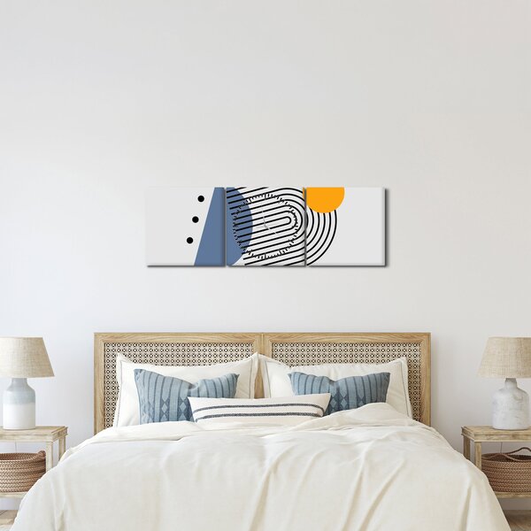 Obraz - Minimalistyczna abstrakcja N⁰2 (z zegarem) (90x30 cm)