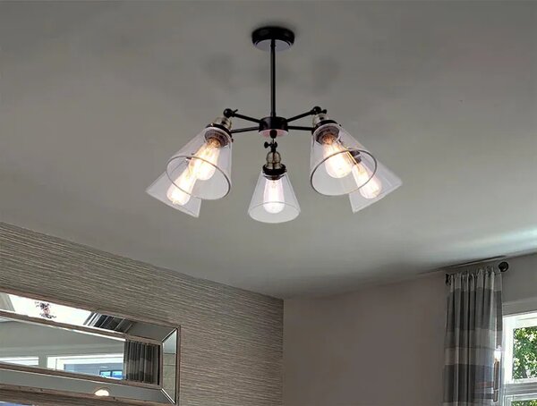 Czarny żyrandol w stylu loftowym - S605 T7-D52
