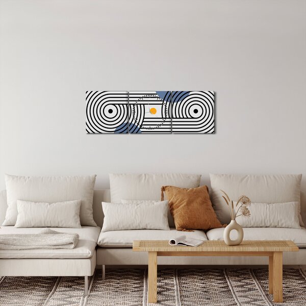 Obraz - Minimalistyczna abstrakcja N⁰3 (z zegarem) (90x30 cm)