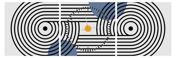 Obraz - Minimalistyczna abstrakcja N⁰3 (z zegarem) (90x30 cm)