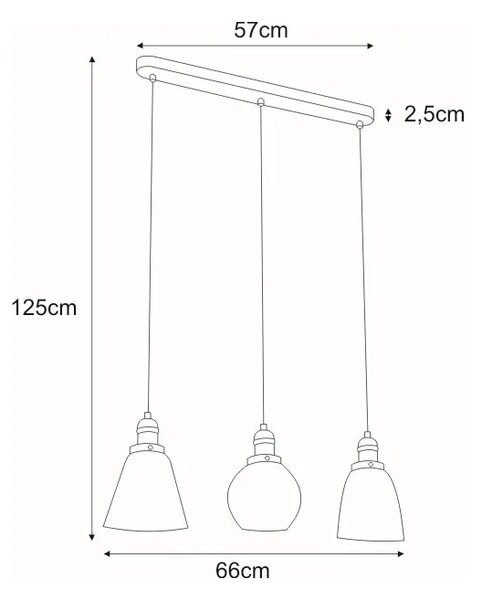 Potrójna lampa wisząca nad wyspę loft - 3X S609 P8-C82