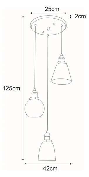 Nowoczesna lampa wisząca z 3 zwisami - 3X S610 B5-W37