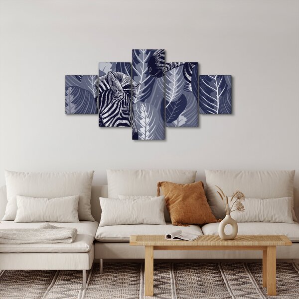 Obraz - Niebieskie zebry (125x70 cm)
