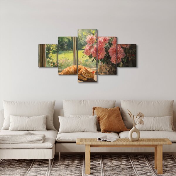 Obraz - Kot na oknie (125x70 cm)