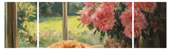 Obraz - Kot na oknie (170x50 cm)