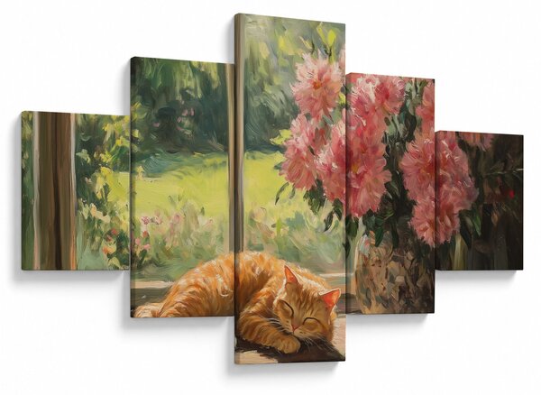 Obraz - Kot na oknie (125x70 cm)