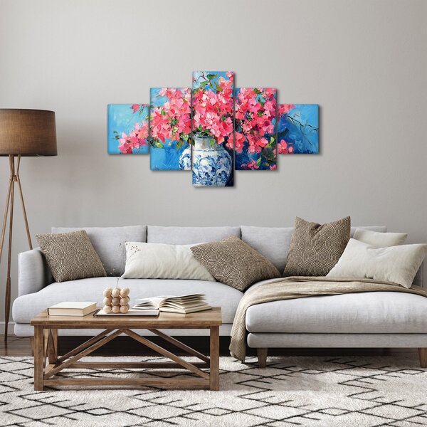 Obraz - Wazon z różowymi kwiatami (125x70 cm)