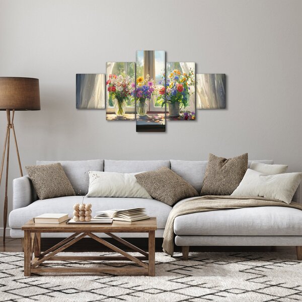 Obraz - Bukiet przy oknie (125x70 cm)