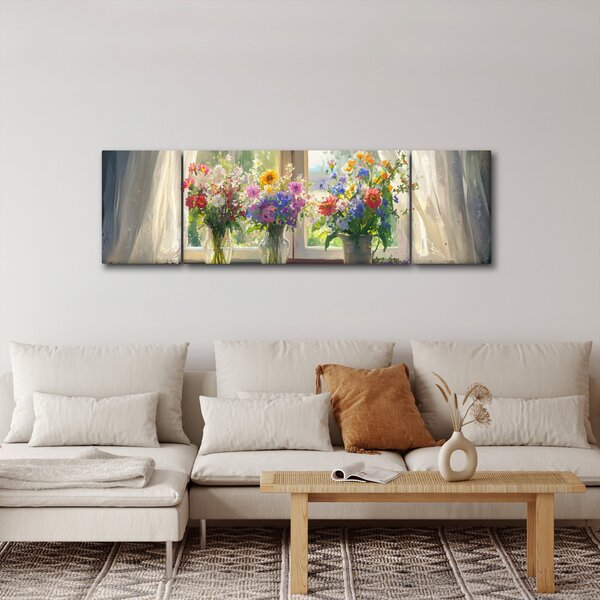 Obraz - Bukiet przy oknie (170x50 cm)