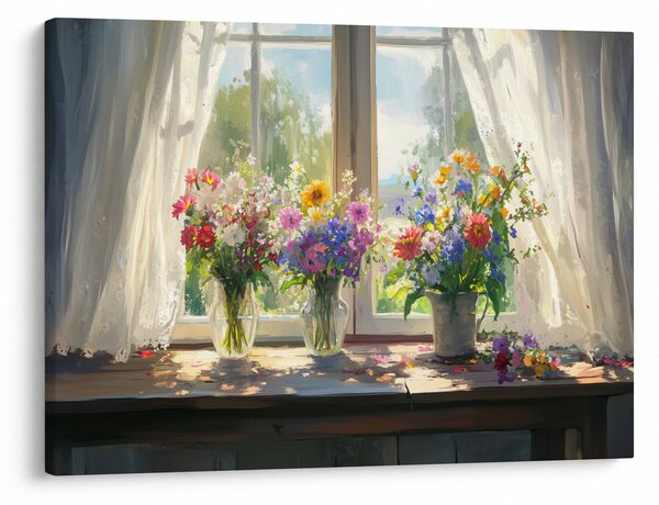 Obraz - Bukiet przy oknie (70x50 cm)