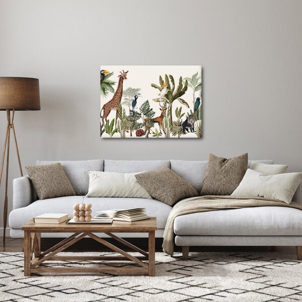 Obraz - Dżungla pełna zwierząt (70x50 cm)