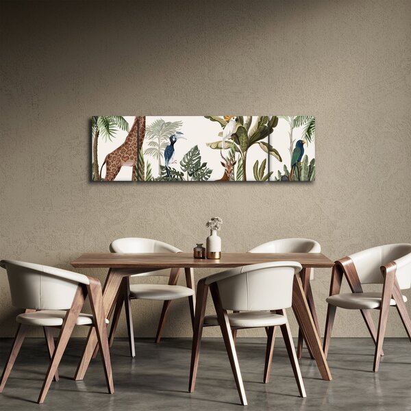 Obraz - Dżungla pełna zwierząt (170x50 cm)