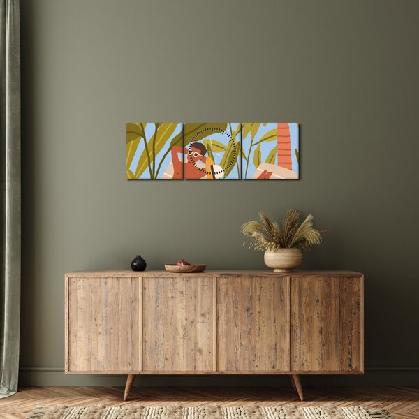 Obraz - Czas letni (z zegarem) (90x30 cm)