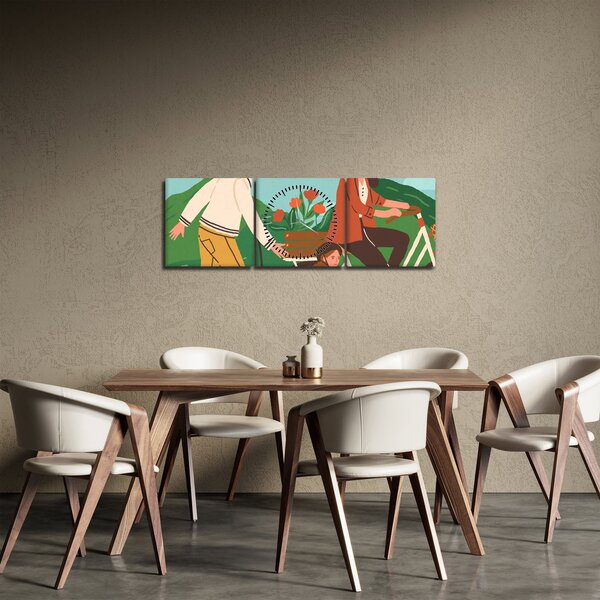Obraz - Piękny dzień (z zegarem) (90x30 cm)