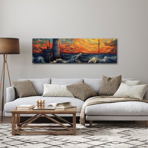 Obraz - Latarnia morska w falach (170x50 cm)