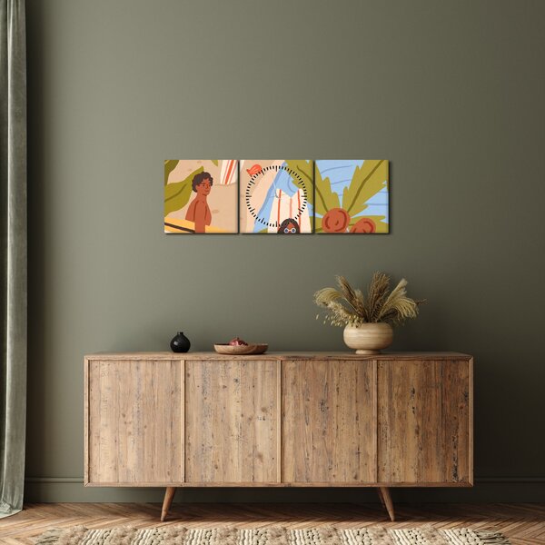 Obraz - Ciesz się życiem (z zegarem) (90x30 cm)