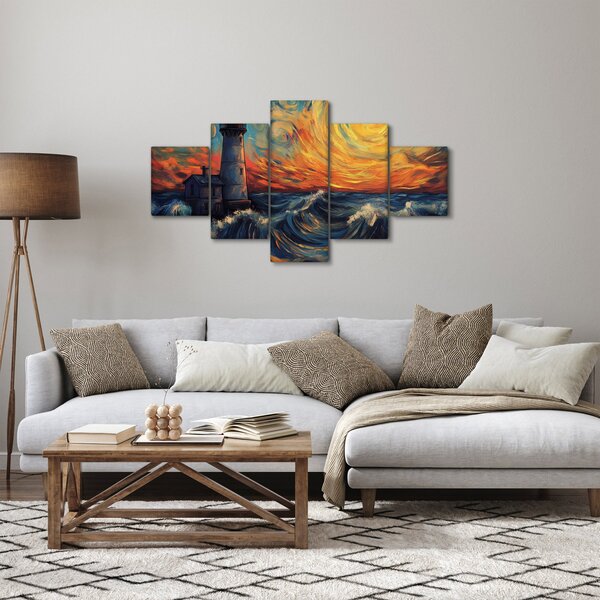 Obraz - Latarnia morska w falach (125x70 cm)