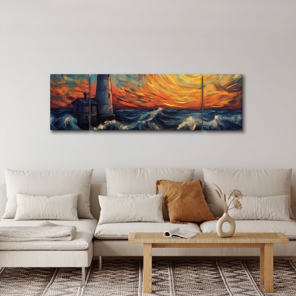 Obraz - Latarnia morska w falach (170x50 cm)
