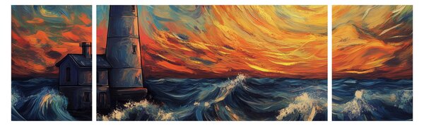 Obraz - Latarnia morska w falach (170x50 cm)