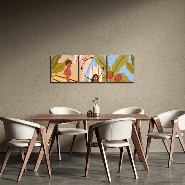Obraz - Ciesz się życiem (z zegarem) (90x30 cm)