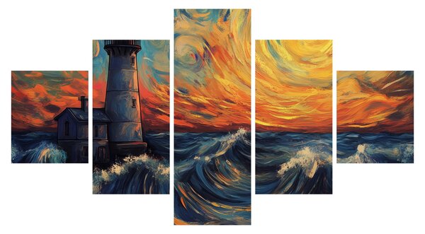 Obraz - Latarnia morska w falach (125x70 cm)