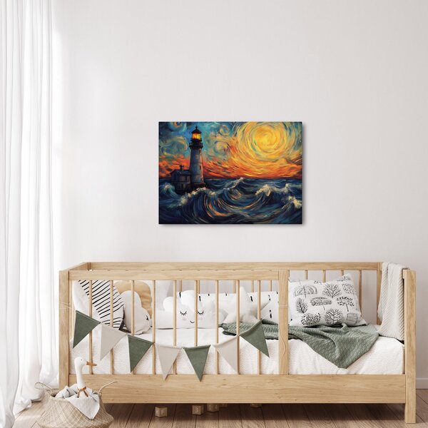 Obraz - Latarnia morska w falach (70x50 cm)