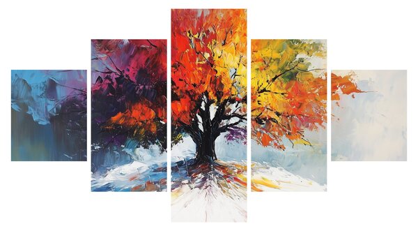 Obraz - Kolorowe drzewo (125x70 cm)
