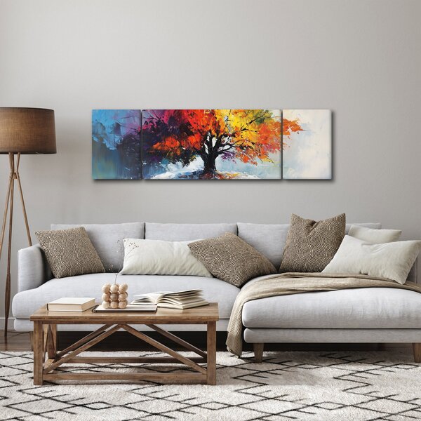 Obraz - Kolorowe drzewo (170x50 cm)